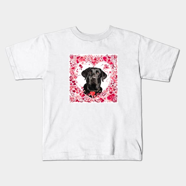 Labrador Retriever Be Mine Valentine Kids T-Shirt by Doodle and Things